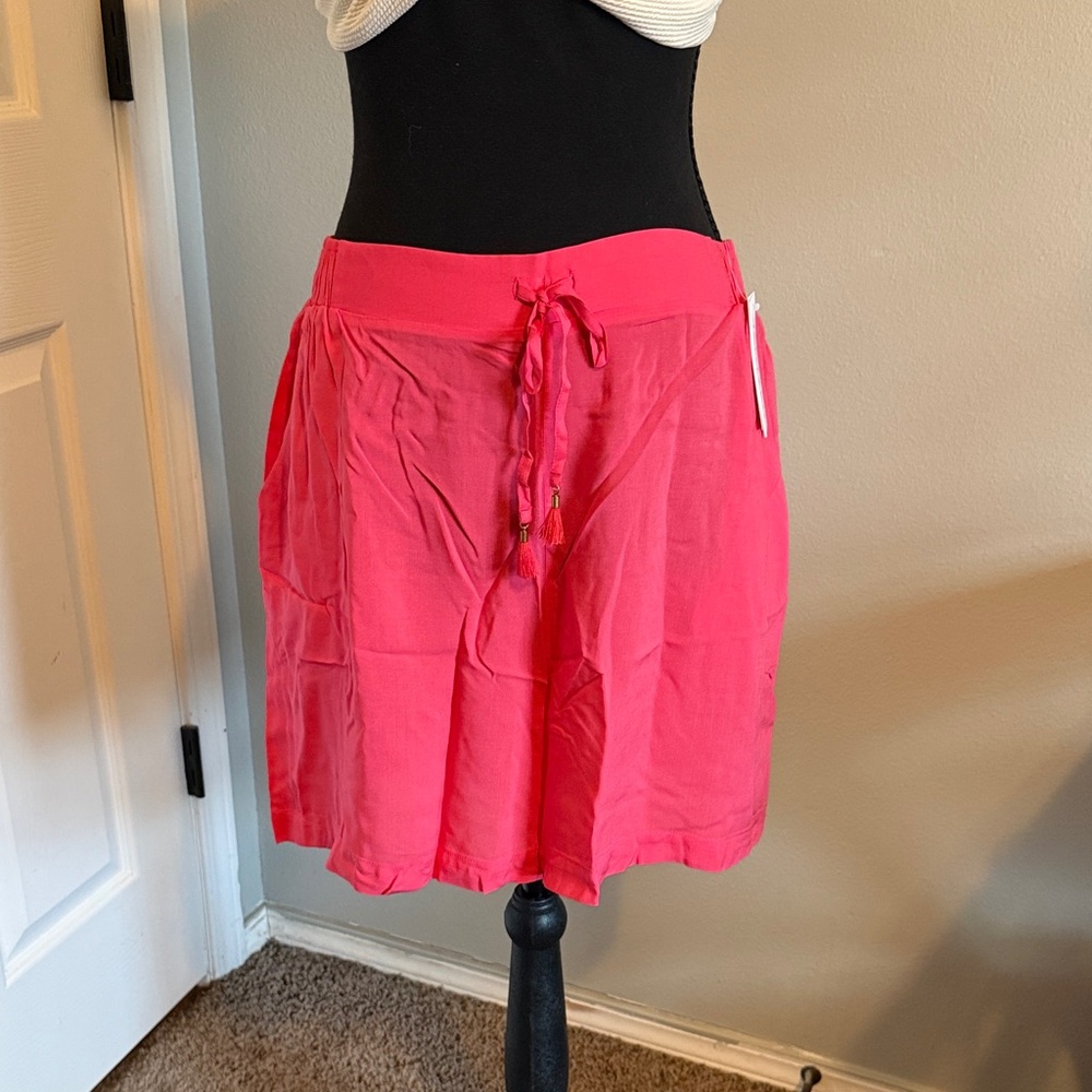 Jantzen Hot Pink Drawstring Circle Skirt